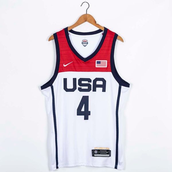 USA 2021 BEAL #4 White Basketball Jersey (Stitched)