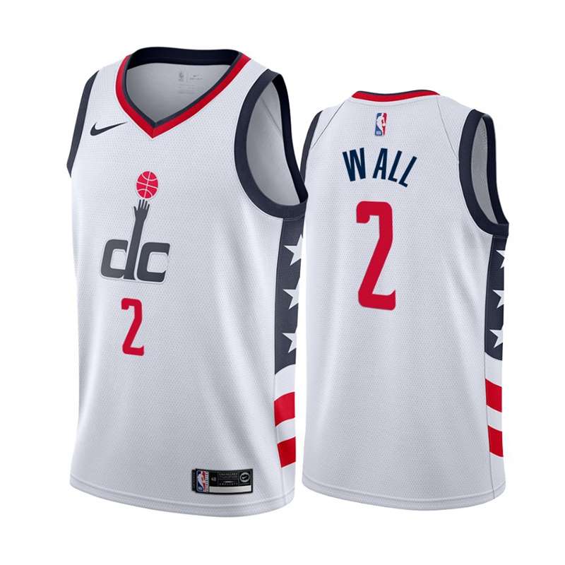 Washington Wizards 2020 WALL #2 White City Basketball Jersey (Stitched)