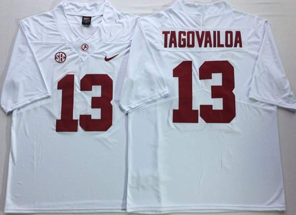 Alabama Crimson Tide TAGOVAILOA #13 White NCAA Football Jersey