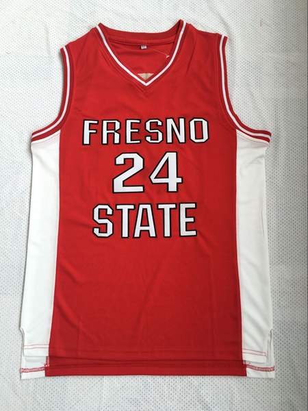 Fresno State Bulldogs GEORGE #24 Red NCAA Basketball Jersey