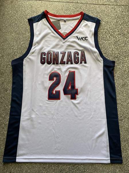 Gonzaga Bulldogs KISPERT #24 White NCAA Basketball Jersey