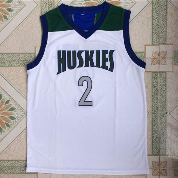 Huskies LONZO BALL #2 White Basketball Jersey