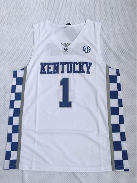 Kentucky Wildcats BOOKER #1 White NCAA Basketball Jersey