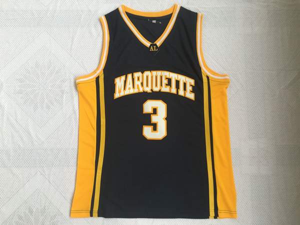 Marquette Golden Eagles WADE #3 Black NCAA Basketball Jersey