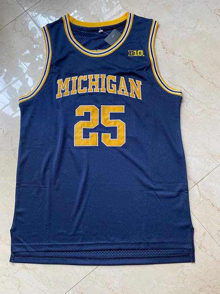 Michigan Wolverines HOWARD #25 Blue NCAA Basketball Jersey