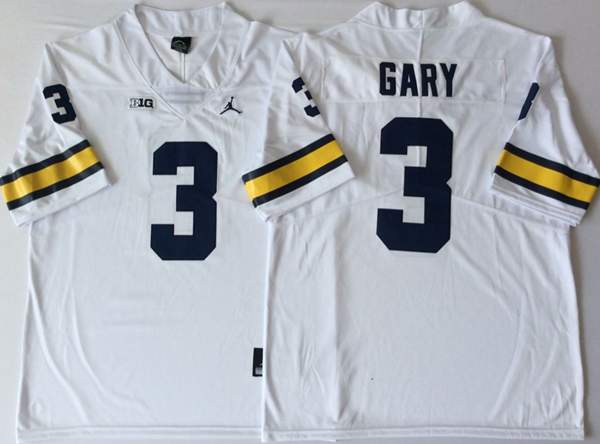 Michigan Wolverines GARY #3 White NCAA Football Jersey