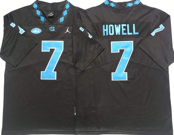 North Carolina Tar Heels HOWELL #7 Black NCAA Football Jersey