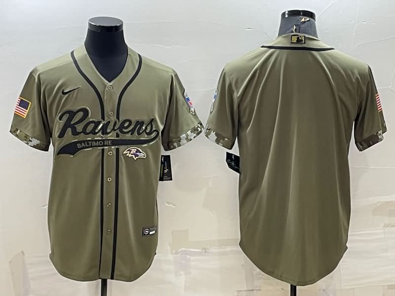 Baltimore Ravens Olive Salute To Service MLB&NFL Jersey