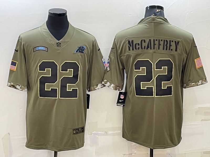 Carolina Panthers Olive Salute To Service NFL Jersey 05