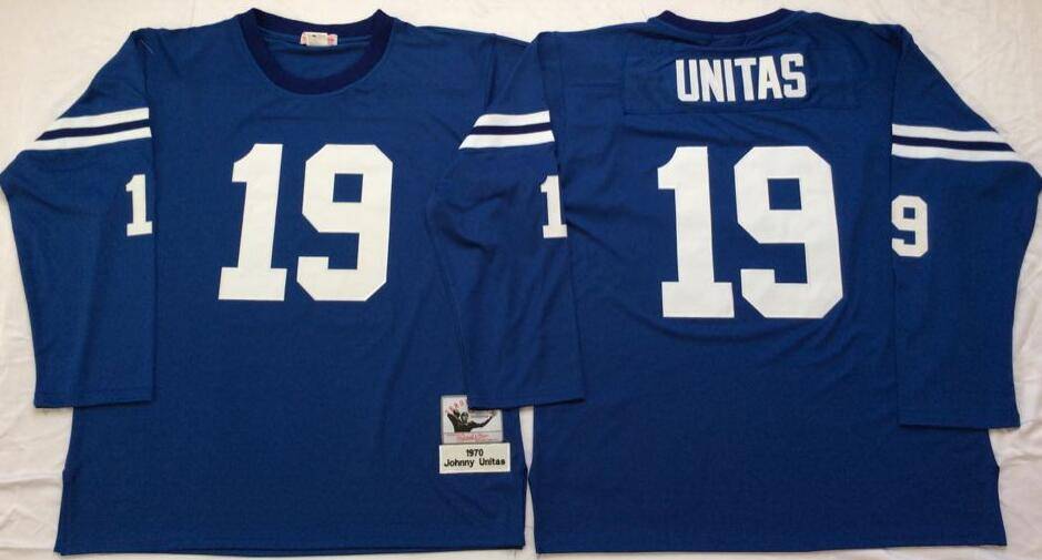 Indianapolis Colts Blue Retro Long Sleeve NFL Jersey