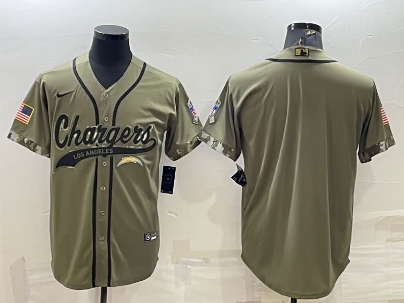 Los Angeles Chargers Olive Salute To Service MLB&NFL Jersey