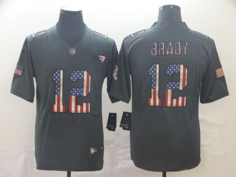 New England Patriots Black USA Flag NFL Jersey