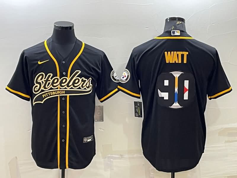 Pittsburgh Steelers Black MLB&NFL Jersey 04