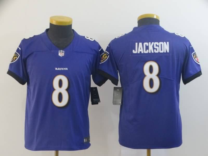 Baltimore Ravens Kids JACKSON #8 Purple NFL Jersey