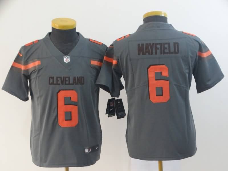 Cleveland Browns Kids MAYFIELD #6 Grey Inverted Legend NFL Jersey