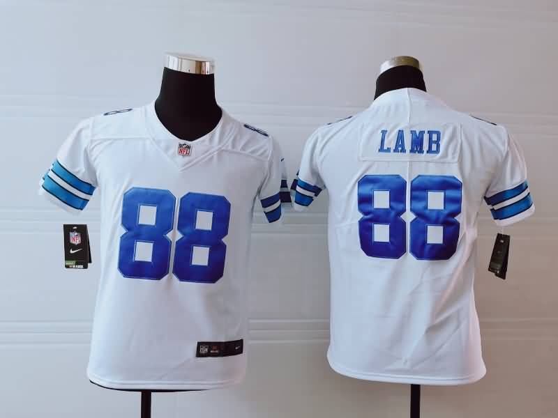 Dallas Cowboys Kids LAMB #88 White NFL Jersey
