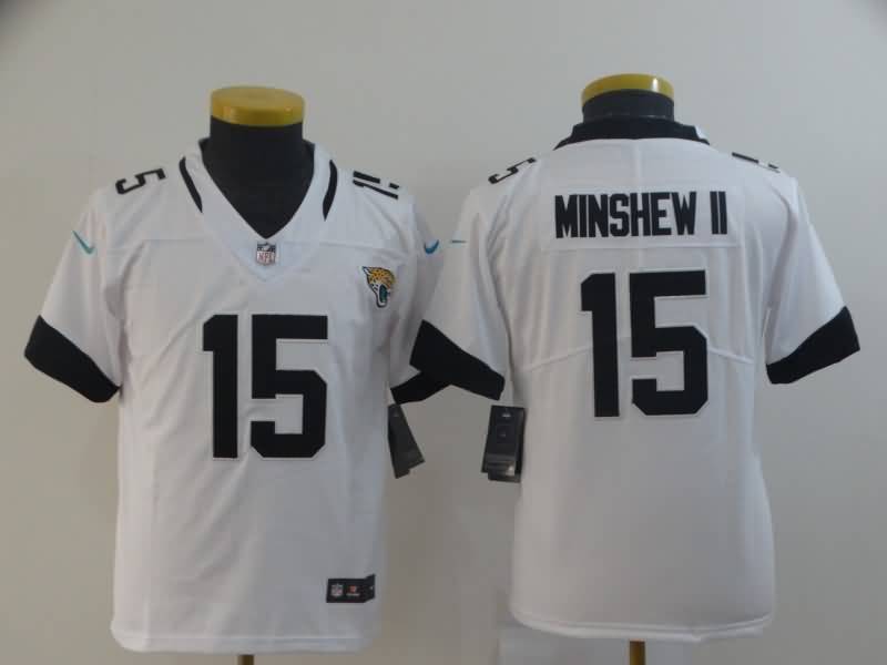 Jacksonville Jaguars Kids MINSHEW II #15 White NFL Jersey