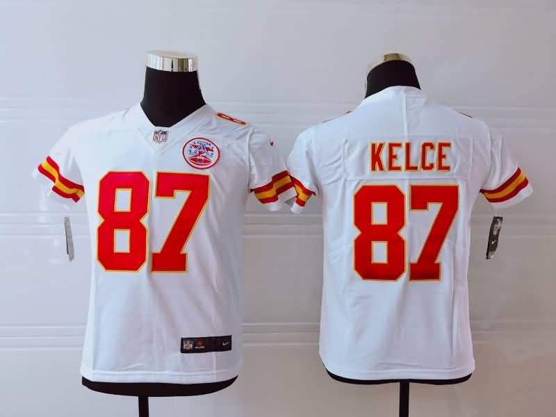 Kansas City Chiefs Kids KELCE #87 White NFL Jersey