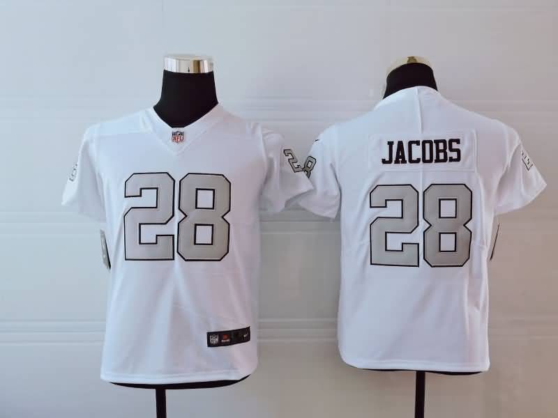 Las Vegas Raiders Kids JACOBS #28 White NFL Jersey