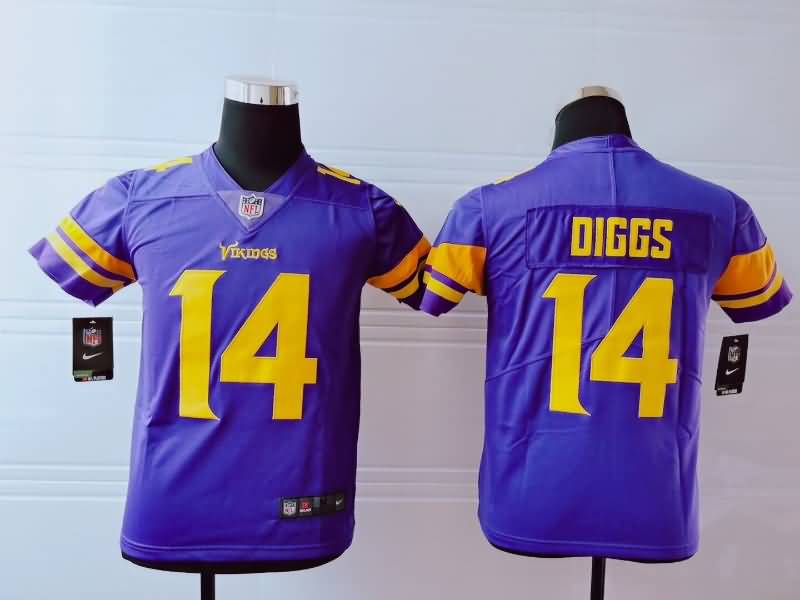 Minnesota Vikings Kids DIGGS #14 Purple NFL Jersey 02