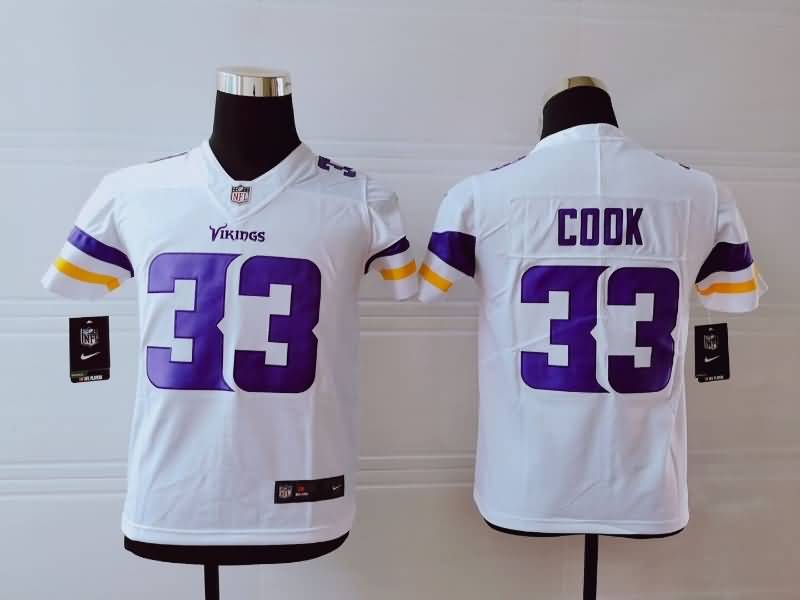 Minnesota Vikings COOK #33 White NFL Jersey
