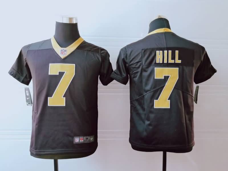 New Orleans Saints Kids HILL #7 Black NFL Jersey