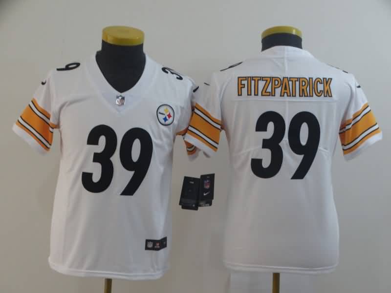 Pittsburgh Steelers Kids FITZPATRICK #39 White NFL Jersey