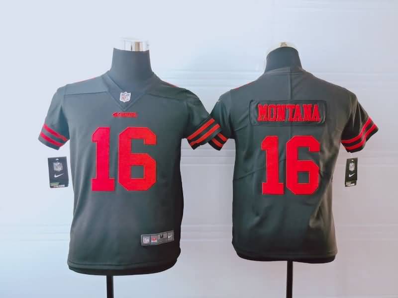 San Francisco 49ers Kids MONTANA #16 Black NFL Jersey