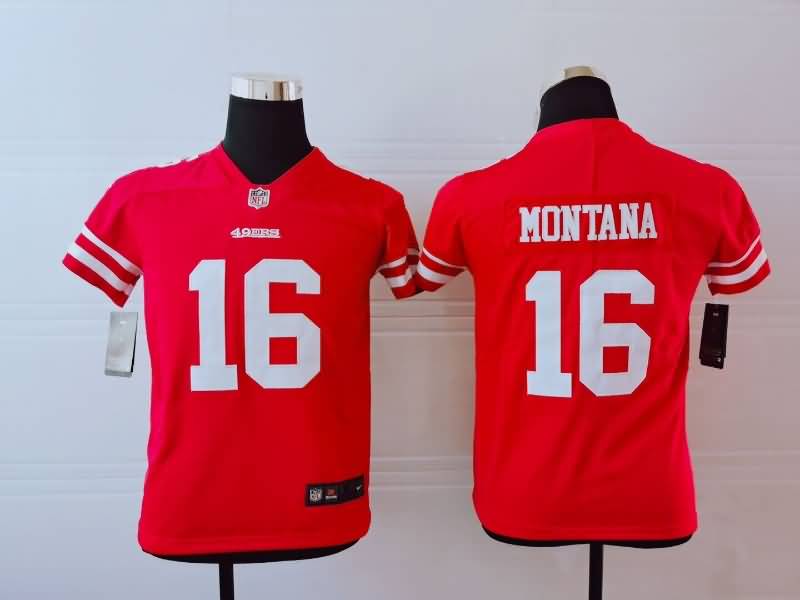 San Francisco 49ers Kids MONTANA #16 Red NFL Jersey