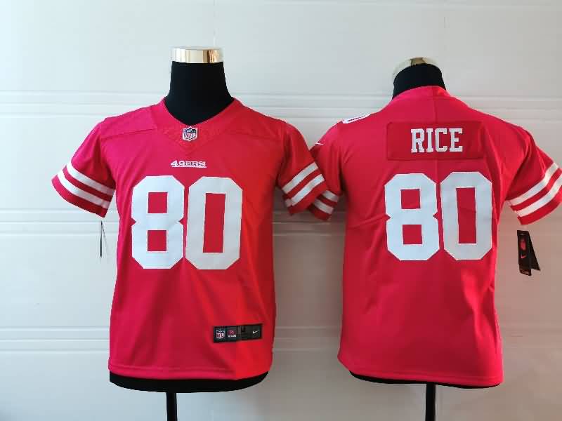 San Francisco 49ers Kids RICE #80 Red NFL Jersey