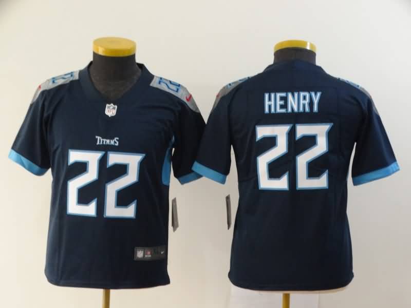 Tennessee Titans Kids HENRY #22 Dark Blue NFL Jersey