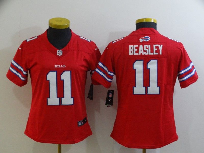 Buffalo Bills BEASLEY #11 Red Women NFL Jersey