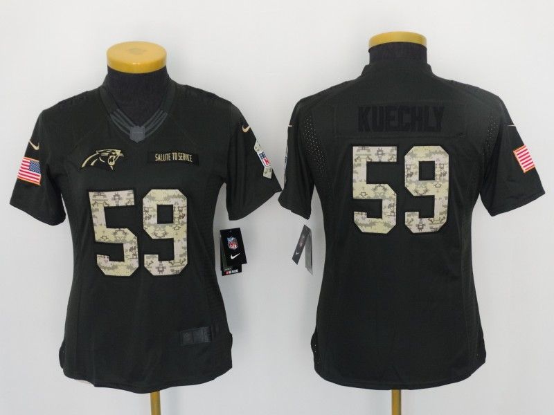 Carolina Panthers KUECHLY #59 Olive Salute To Service Women NFL Jersey