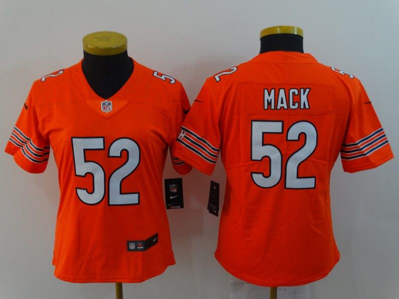 Chicago Bears MACK #52 Orange Women NFL Jersey