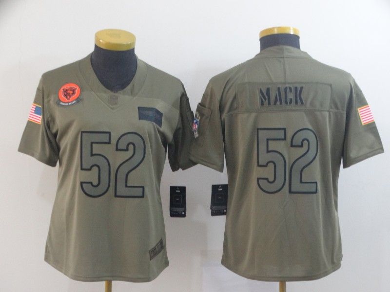 Chicago Bears MACK #52 Olive Salute To Service Women NFL Jersey