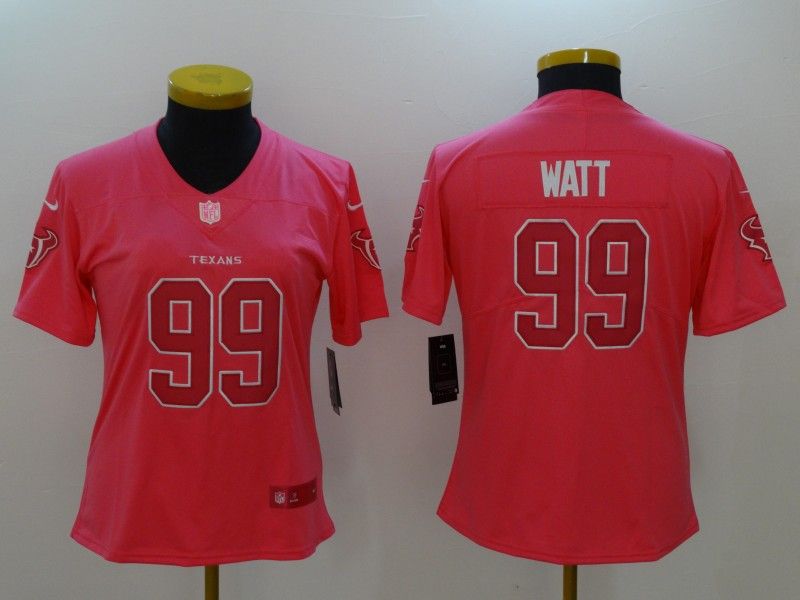 Houston Texans WATT #99 Pink Fashion Women NFL Jersey