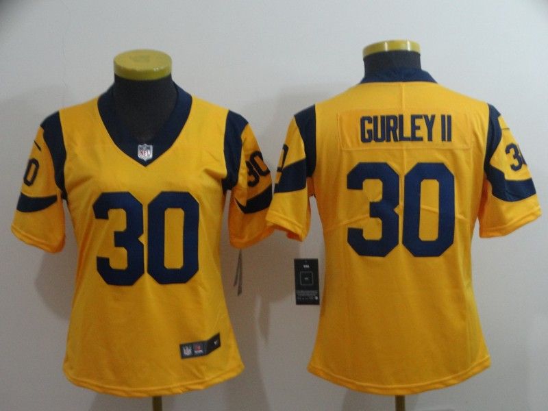 Los Angeles Rams GURLEY II #30 Yellow Women NFL Jersey