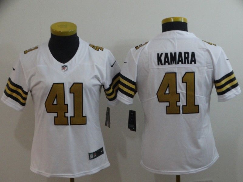 New Orleans Saints KAMARA #41 White Women NFL Jersey