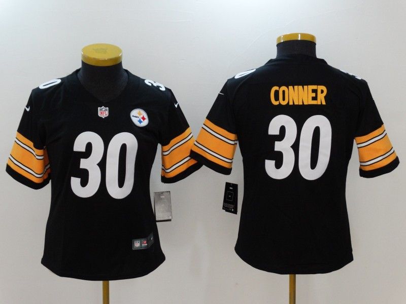 Pittsburgh Steelers CONNER #30 Black Women NFL Jersey 02