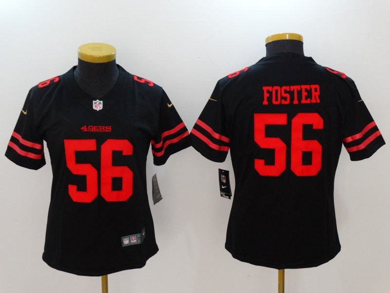 San Francisco 49ers FOSTER #56 Black Women NFL Jersey