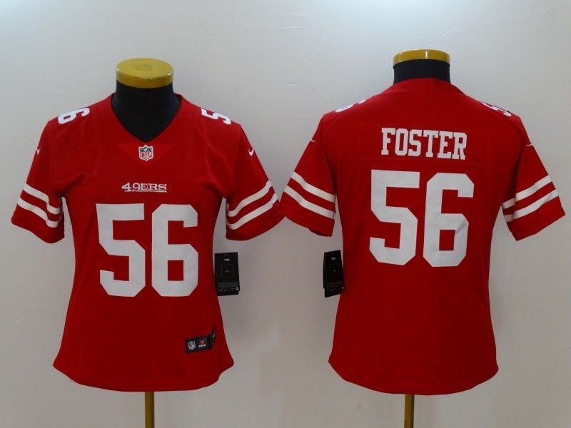 San Francisco 49ers FOSTER #56 Red Women NFL Jersey
