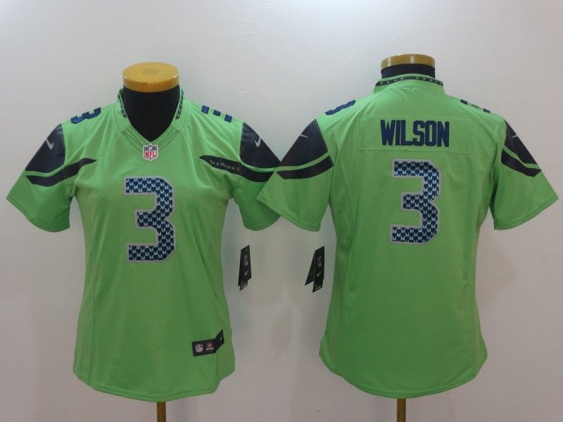 Seattle Seahawks WILSON #3 Green Women NFL Jersey
