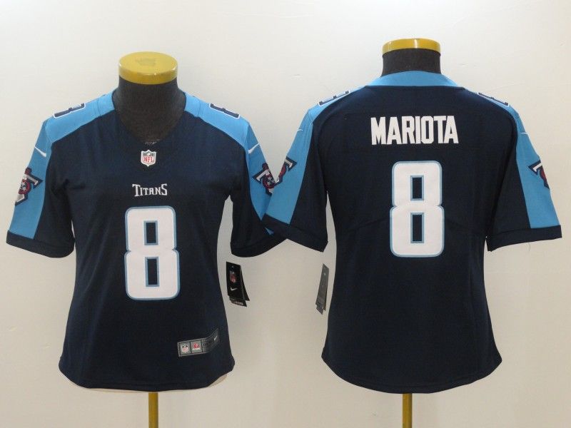 Tennessee Titans MARIOTA #8 Dark Blue Women NFL Jersey
