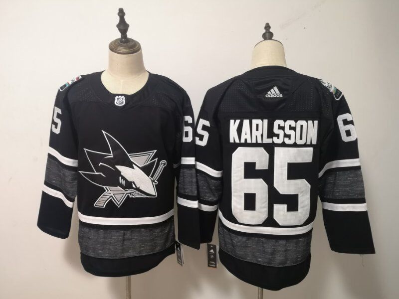 San Jose Sharks 2019 KARLSSON #65 Black All Star NHL Jersey