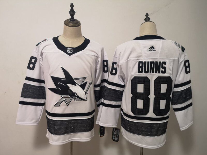 San Jose Sharks 2019 BURNS #88 White All Star NHL Jersey