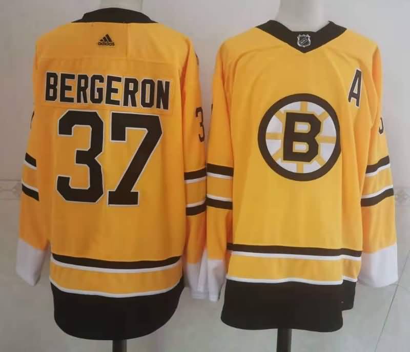 Boston Bruins BERGERON #37 Yellow NHL Jersey