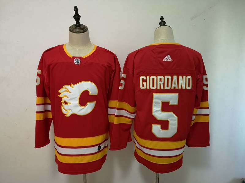 Calgary Flames GIORDANO #5 Red NHL Jersey