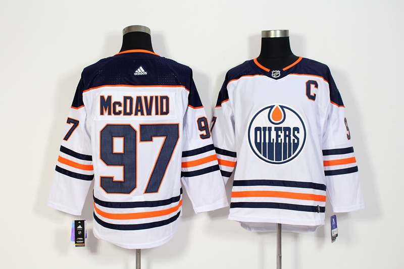 Edmonton Oilers MCDAVID #97 White NHL Jersey