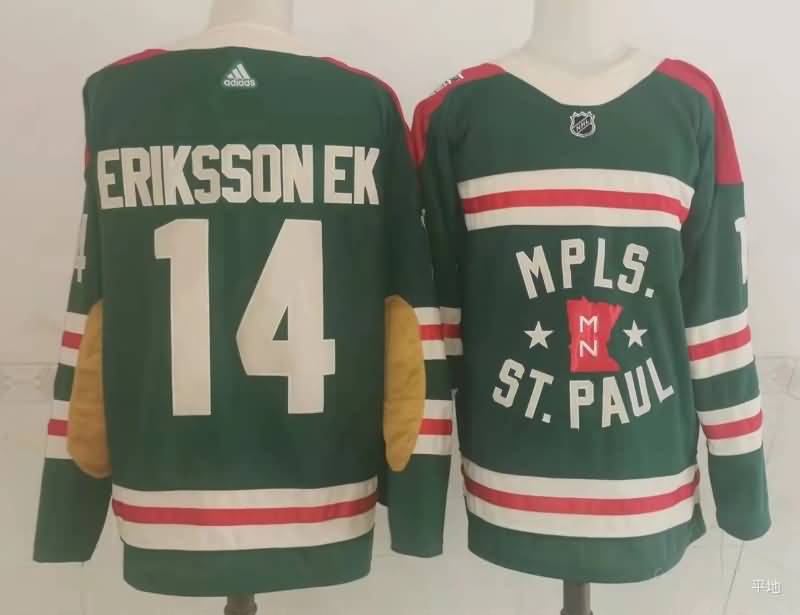 Minnesota Wild ERIKSSONEK #14 Green NHL Jersey 02
