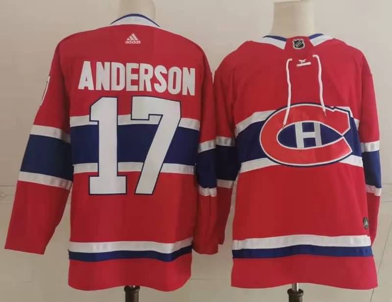 Montreal Canadiens ANDERSON #17 Red NHL Jersey
